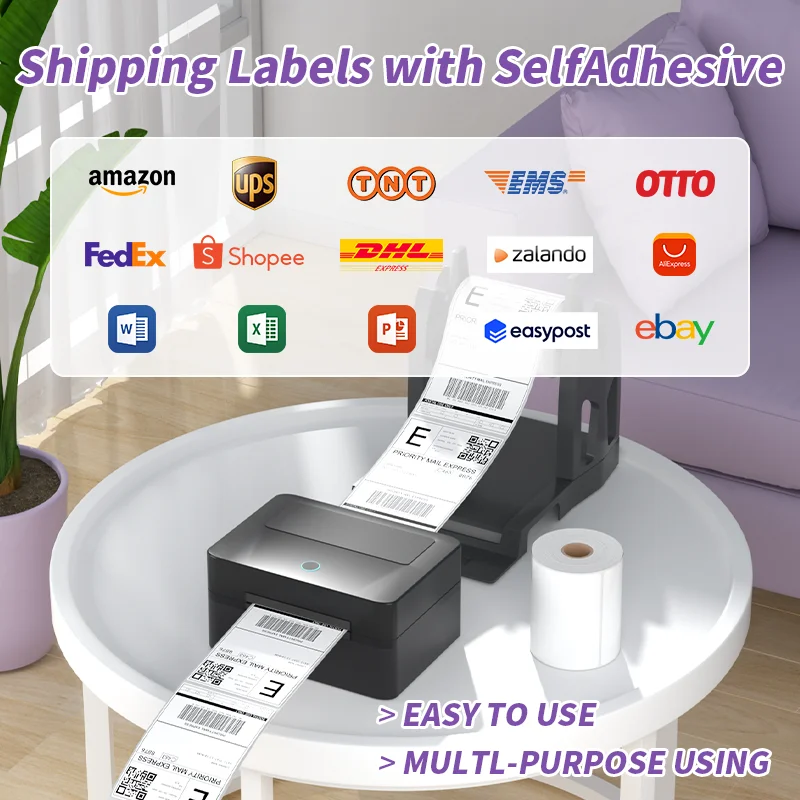 LKX 4"x6" Inch Shipping Thermal adhesive Labels Printer All-Purpose Label Paper Sticker Waterproof Oil-Proof Address Labels