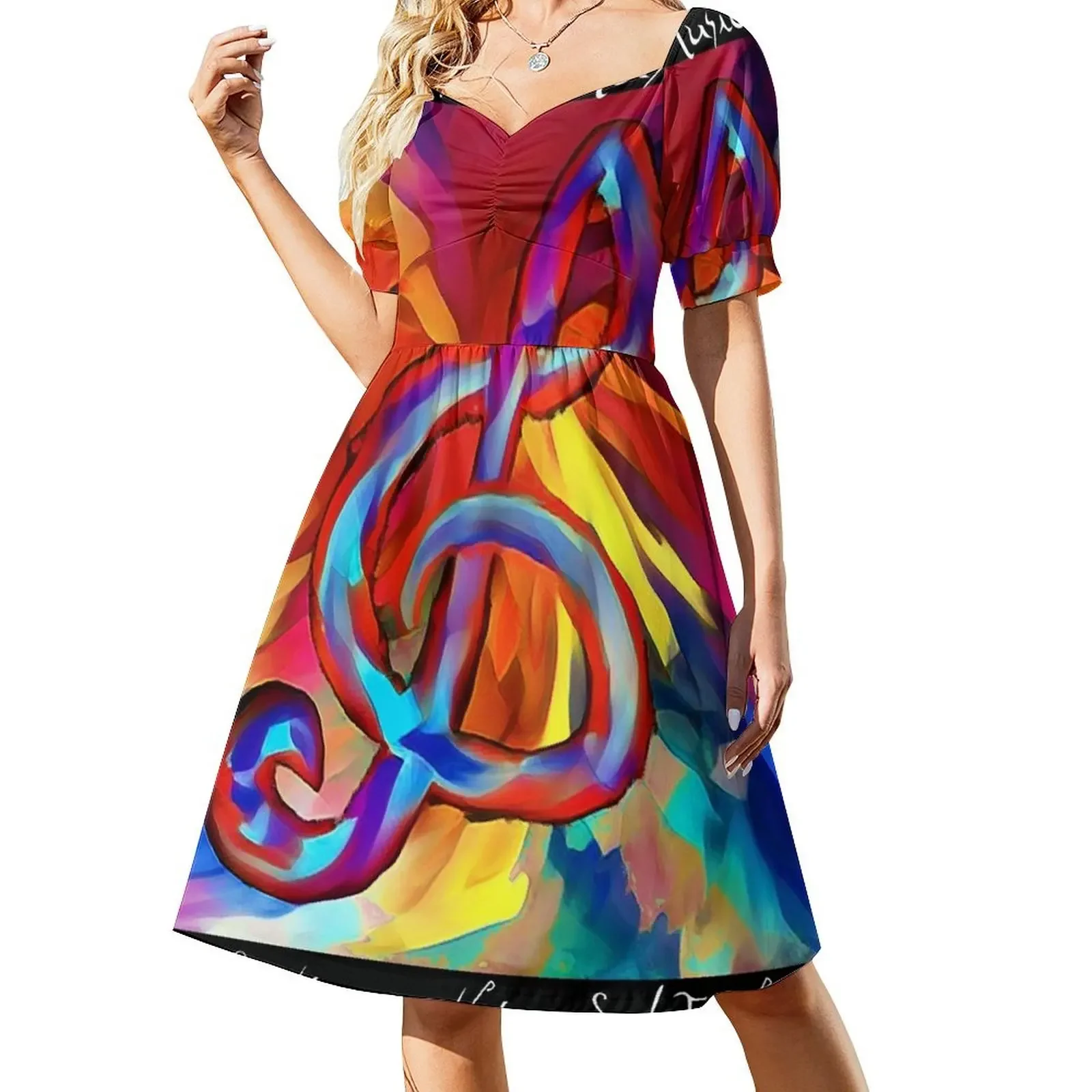 Vestido sin mangas Siente la música Vestido morado Vestidos de novia elegantes para mujer Vestido suelto para mujer Traje de verano para mujer