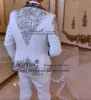 Exquisite Beads Men Suits Glitter Shawl Lapel Wedding Groom Tuxedos 3 Pieces Male Prom Party Blazer Customized Costume Homme 2