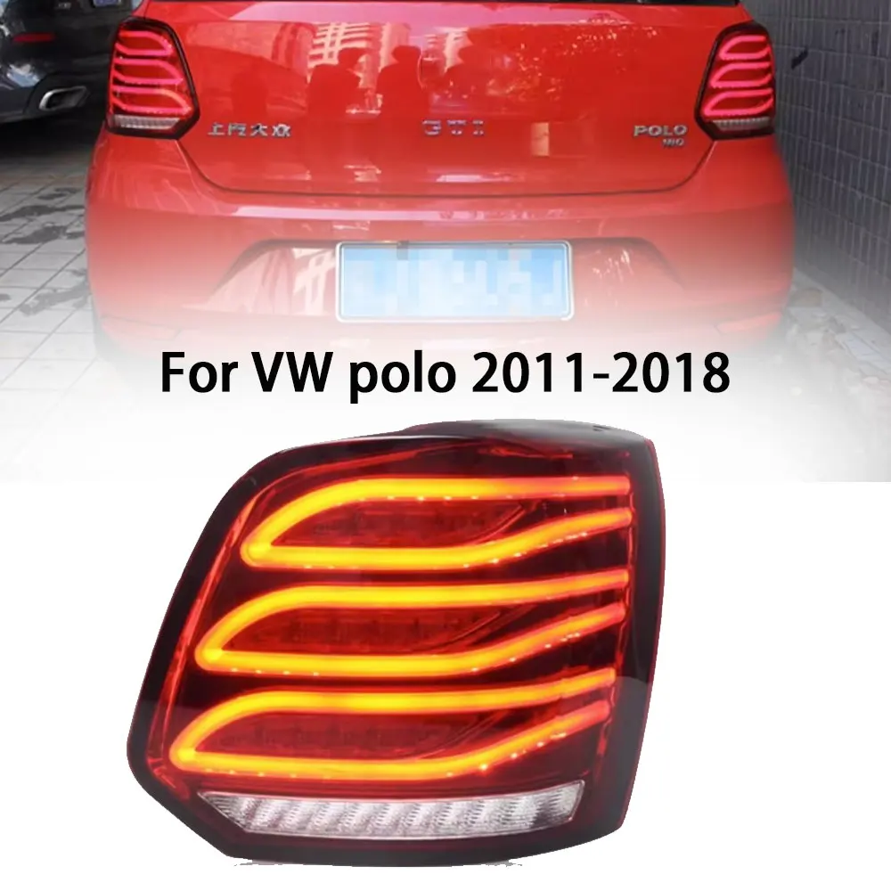 

2Pcs Taillight Assembly For VOLKSWAGEN vw POLO 2011-2018 LED Tail Light Rear Fog Lamp+Brake Lamp+Reverse+Dynamic Turn Signal