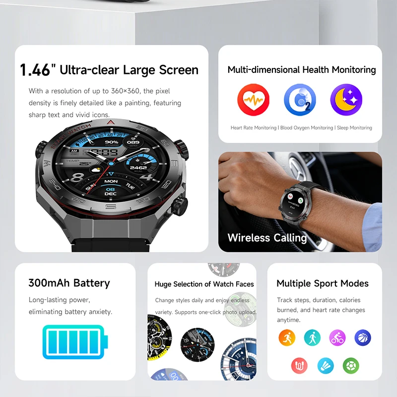 Nuovo Smartwatch Sportivo 2026 con Modalità Multi-sport per Effettuare e Ricevere Chiamate, Grado di Impermeabilità IP67, Monitoraggio della Salute - Image 3