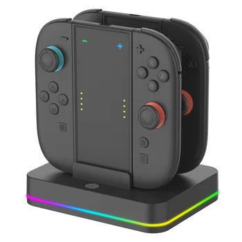 For Switch2 Charging Dock 4-in-1 For Switch 2 Joycon Charging Grip Controller Charger RGB Light Charger Station 1