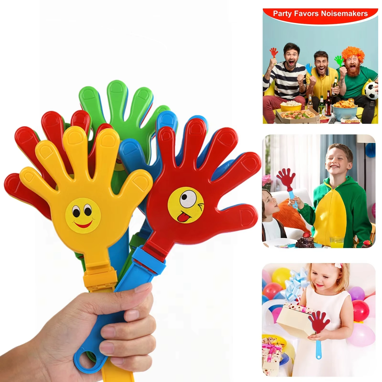 Colorful 28CM Hand Clappers - Decorative Cheering Noise Maker Toy