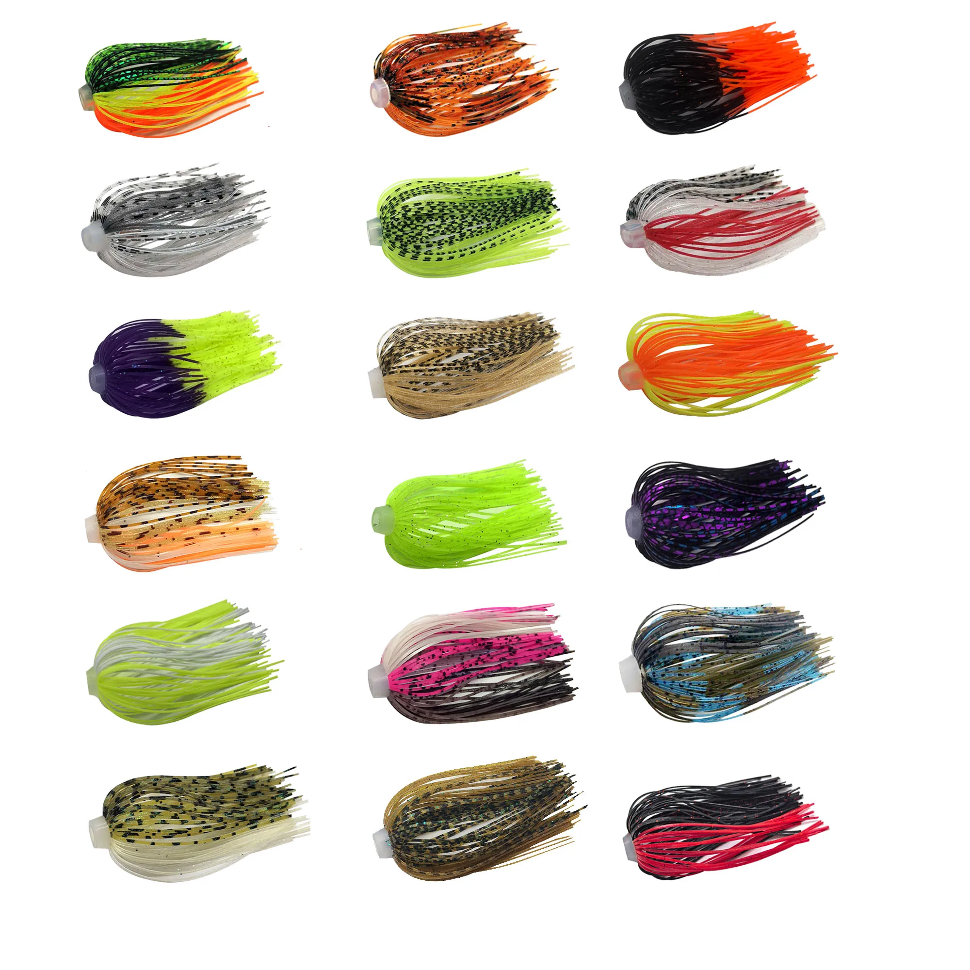 Großhandel 100 Stück/Lot 88 Stränge 64mm Silikon-Schirmelastik für Angelzubehör, Buzzbaits, Spinner, Buzz Bait