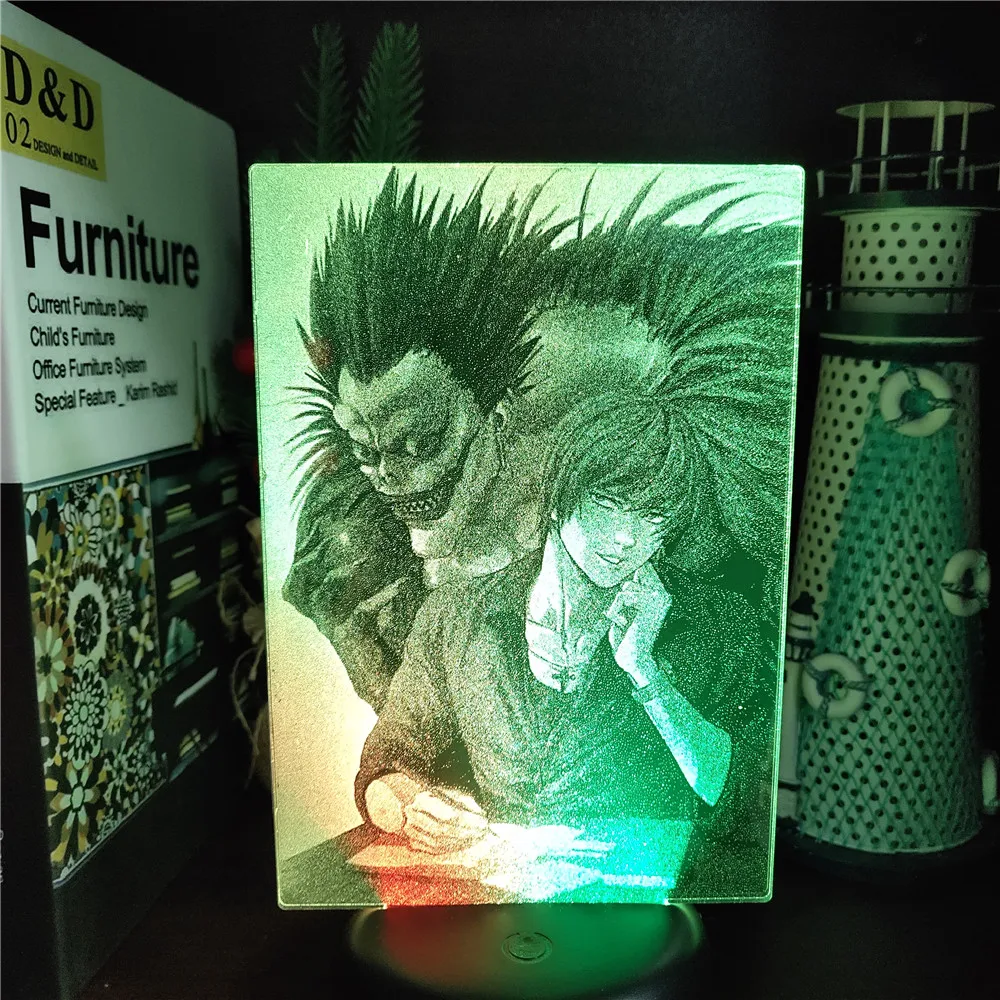 DEATH NOTE 3D Night Lights LED Ryuk Anime Manga Colorful Collective Lampara Table Desk Lamp RGB Visual Lighting Bedroom Decor
