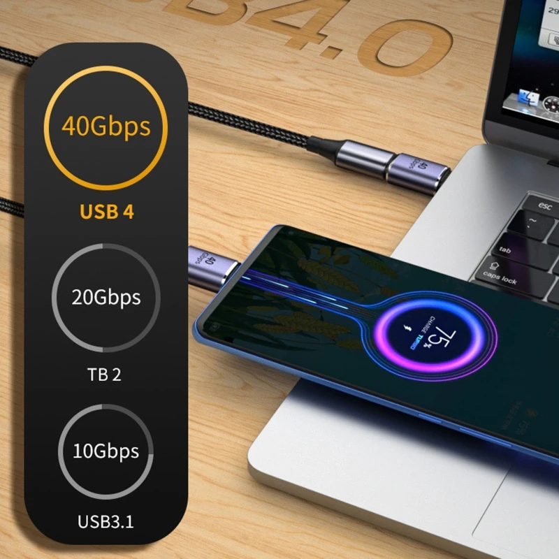 USB C Adapters U-Shape Straight Angle Adapter Type C Female to Type Male 40Gbps Fast Data Adapter Converter Charging Adapters usb to type c adapter,type c adapter,charging adapter cable kit,charging cable adapter,charger power adapter