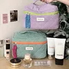 Ladies' Color Blocking Checkered Makeup Bag Women's Ins Large Capacity Makeup Brush Storage Bag 3