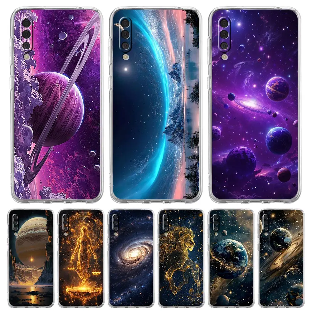 Universal Phone Case with Moon Galaxy Universe Design
