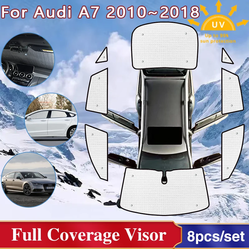 

For Audi A7 RS7 4G8 4K8 2010~2018 2017 2016 2015 2014 Parasol Full Surround Sunshades Side Window Visor Car Accessories Stickers