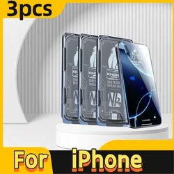 Gorilla Glass Dust - Free Shockproof Screen Protector 3 - Pack with Full Coverage and Anti - Dust Technology - iPhone 15 Plus (CRIMSON)