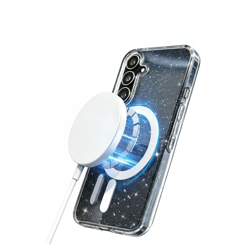 Premium Transparent Sequin Protective Case with MagSafe Magnetic Cover
