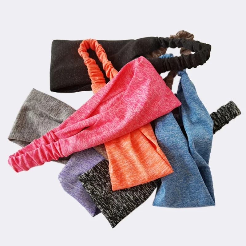 Sports and yoga headband for stopping sweat, elastic wide-edge hair band for running and working out