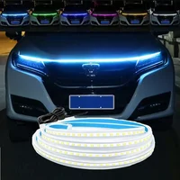 LED  Car Daytime Running Light DRL With Turn Signal Lamp Car Hood Decorative Light Strip With Start Scan Meteor Dynamic 12V 2
