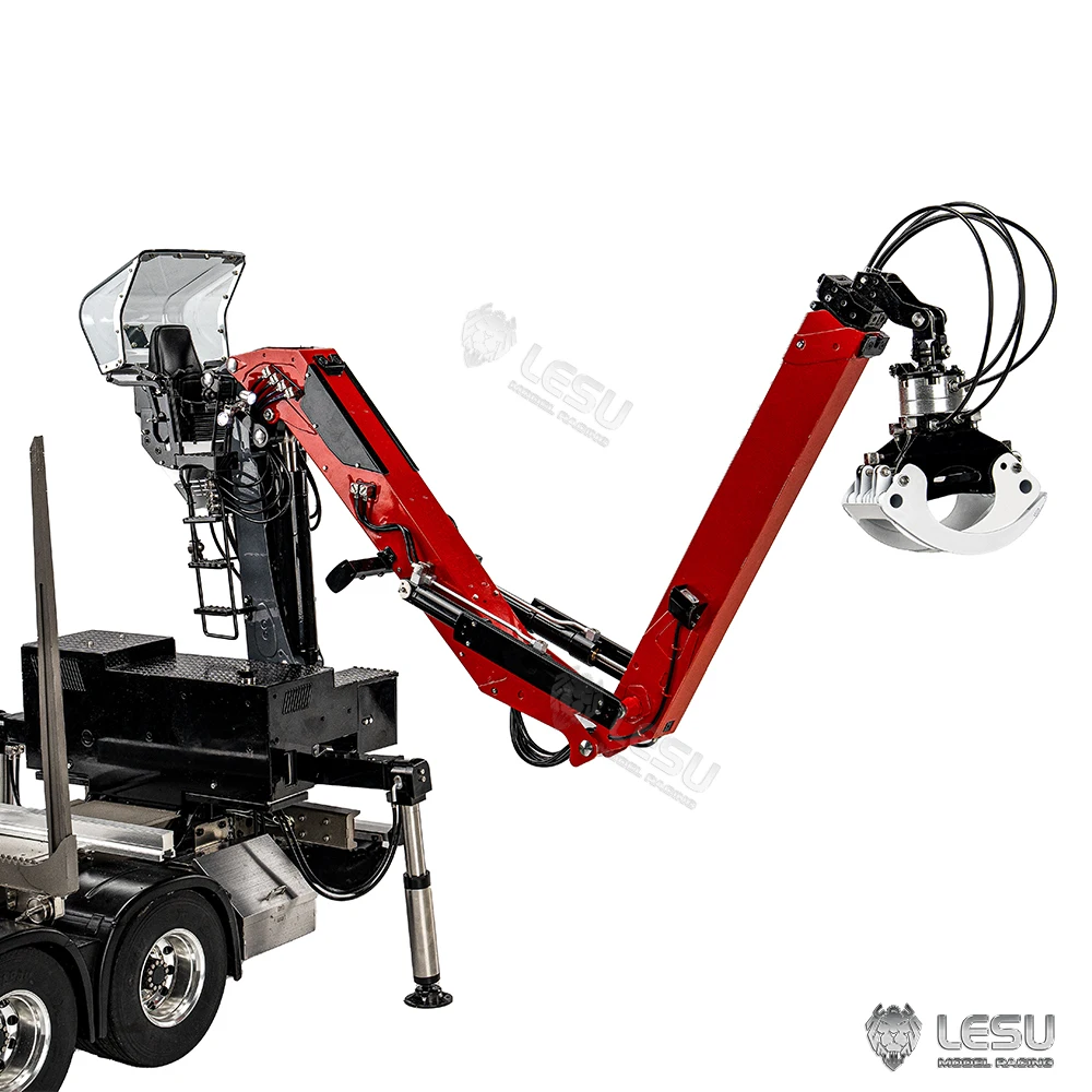LESU RC Metal Hydraulic Timber Crane for 1/14 Remote Control Wood Tractor Truck Long Trailer DIY Vehicle Car Model Toys TH24051 3