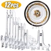 12/1Pcs Clear Plastic Easels Table Top Folding Acrylic Holder Dish Plate Bowl Racks Photos Frame Stand Storage Home Decorations 1