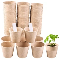 50 Pcs 6cm Garden Round Peat Pots Plant Seedling Starters Cups Nursery Herb Seed Tray Planting Tools Eco-friendly Biodegradable 1