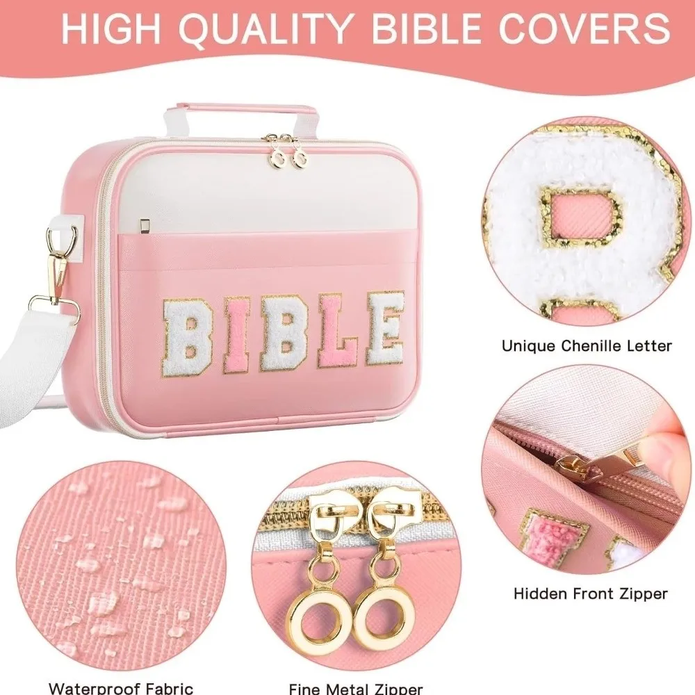 Portable Bible Cover Case Large-capacity Dustproof Bible Carrying Bags Multilayer with Shoulder Strap Book Storage Bag