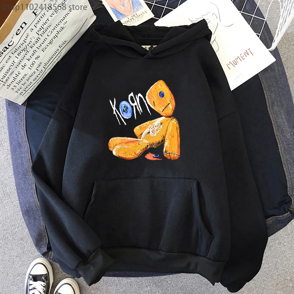 

Korn Band Graphic Hoodies Heavy Mental Funko Pop Winter Men Sweatshirt Soft Regular Fit Fleece Printed Sweatwear Couple Sudadera