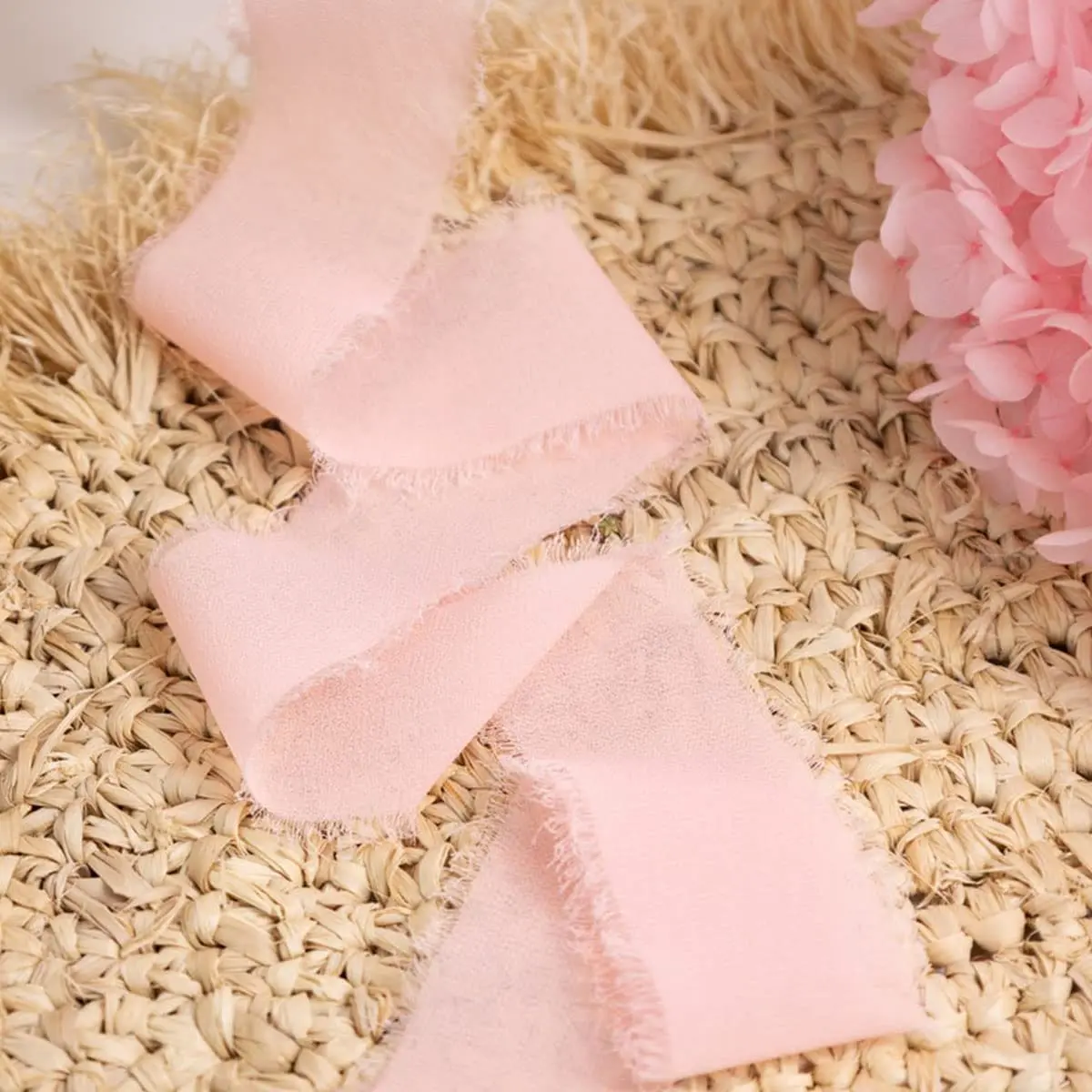 DIY Edged Chiffon Silk-Like Ribbons 4cmx5m Wedding Invitation Christmas Decoration