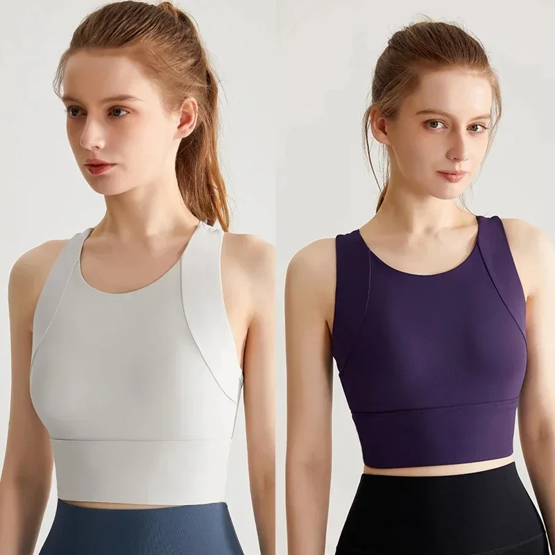 النساء الرياضة حمالات الصدر اليوغا سترة علوية عالي...