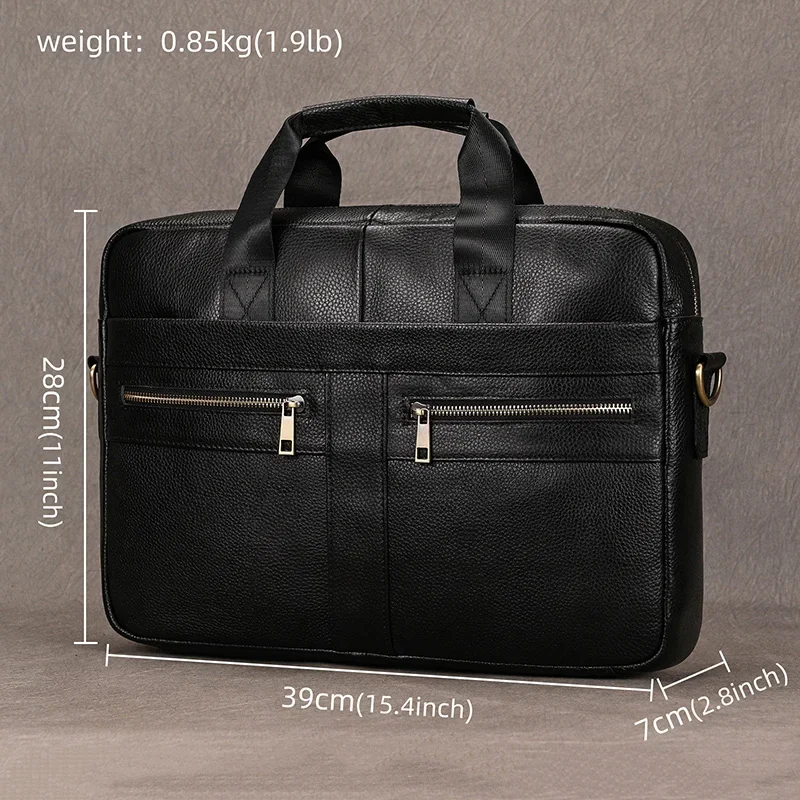 Genuine Leather Business Laptop Bag for Men