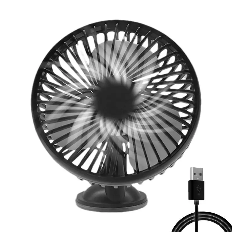 

12V Car Fan Plug 360 Degree Rotation Adjustable Car Fan Cooling Fans Portable Fan Suction Cup USB Powered Air Circulation Fan