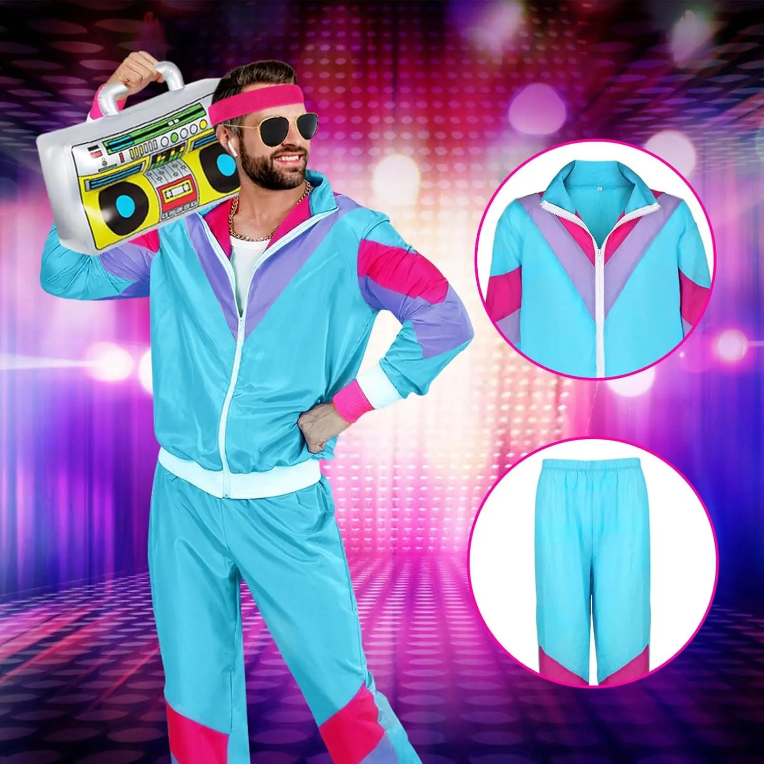 80s 90s Costume Women Men,6 Pcs Pink 80's Shell Suit Nigeria | Ubuy