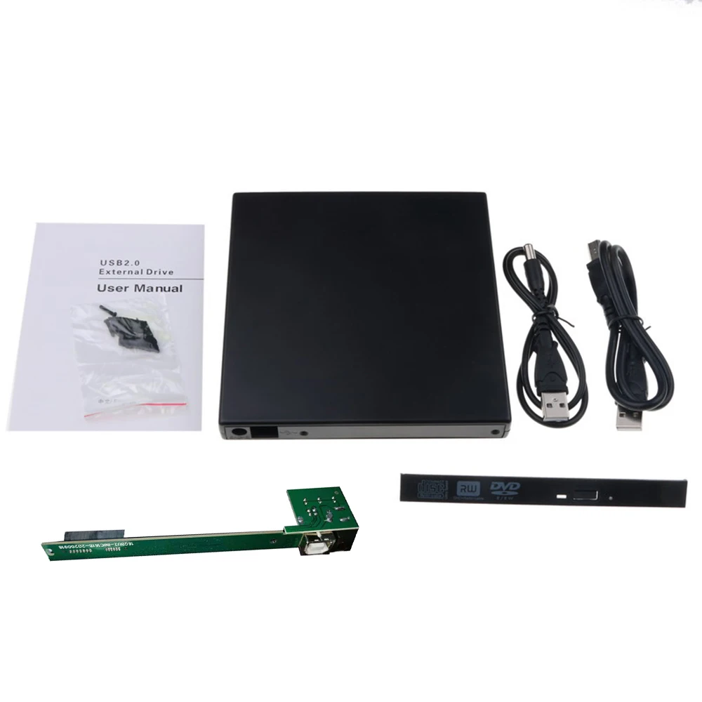 USB 2.0 DVD/CD-ROM 케이스 외장 광학 드라이브 인클로저, 드라이브 없는 노트북 노트북용 SATA에서 USB 외장 케이스, 12.7mm
