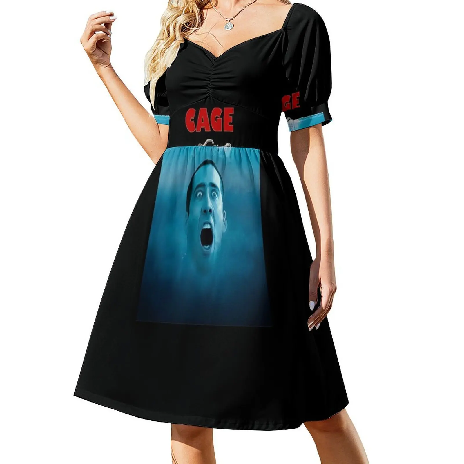 thumbnail image 1 of Vestido de manga corta, vestido de verano para mujer, vestido ajustado., 1 of 7