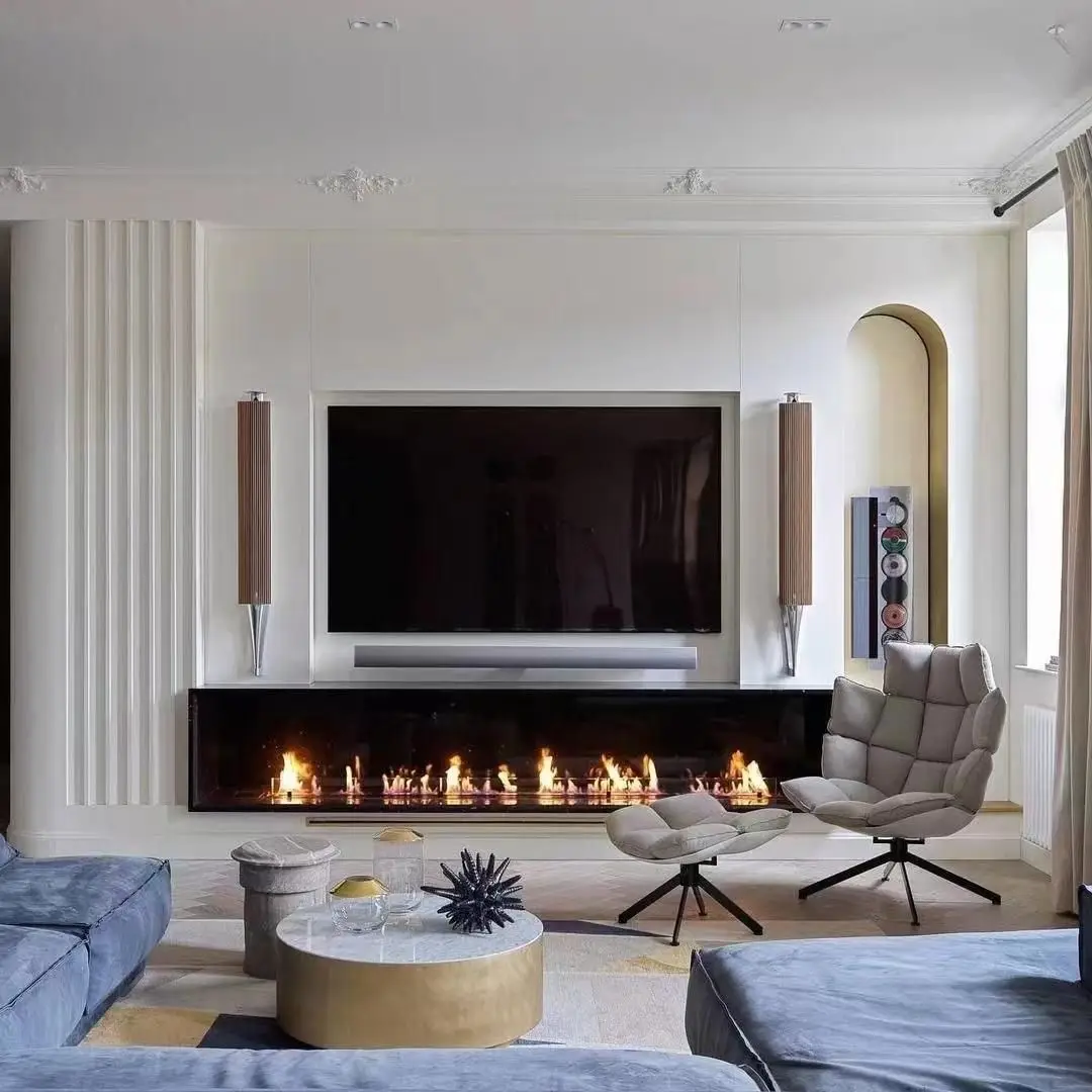 610mm Customized App Control Ethanol Fireplace Smart Fireplace Insert Indoor Burning Fireplace 3