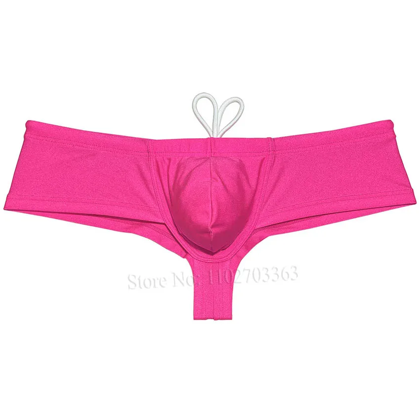 Men's Swim Trunks Briefs Adjustable Drawstring Beachwear Swimming Boxers Bikini Quick-drying Underwear