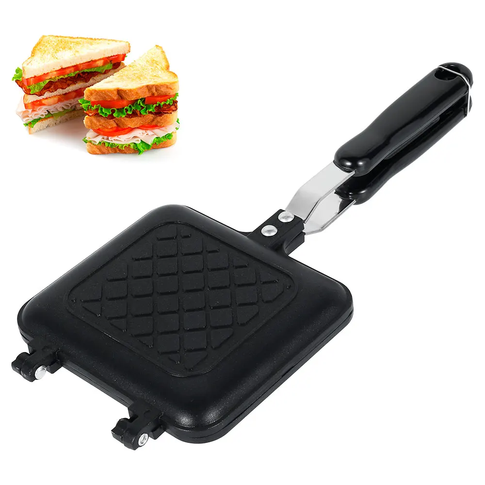 Doppelseitige Sandwich-Pfanne Mit Antihaftbeschichtung – Kompakter Toaster Für Toast, Omelett & Co. – Ideal Für Camping & Küche