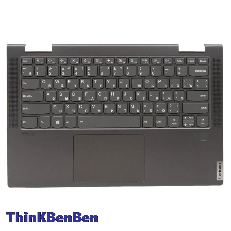 

RU Russian Iron Gray Keyboard Upper Case Palmrest Shell Cover For Lenovo Yoga C740 14 14IML 5CB0U43943