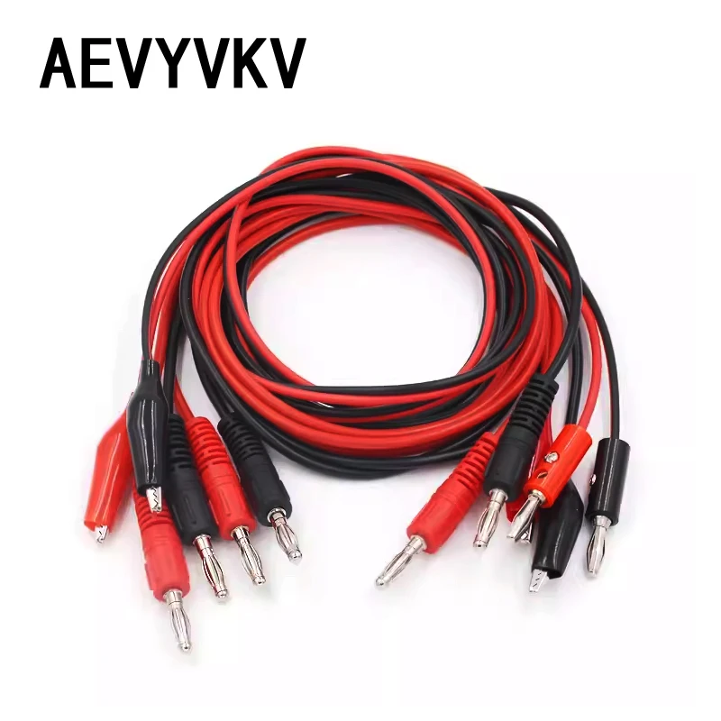 Alligator Cilp to Banana Plug Test Cable Lead Connector Dual Tester Probe Crocodile Clip for Multimeter Measure Tool 1M