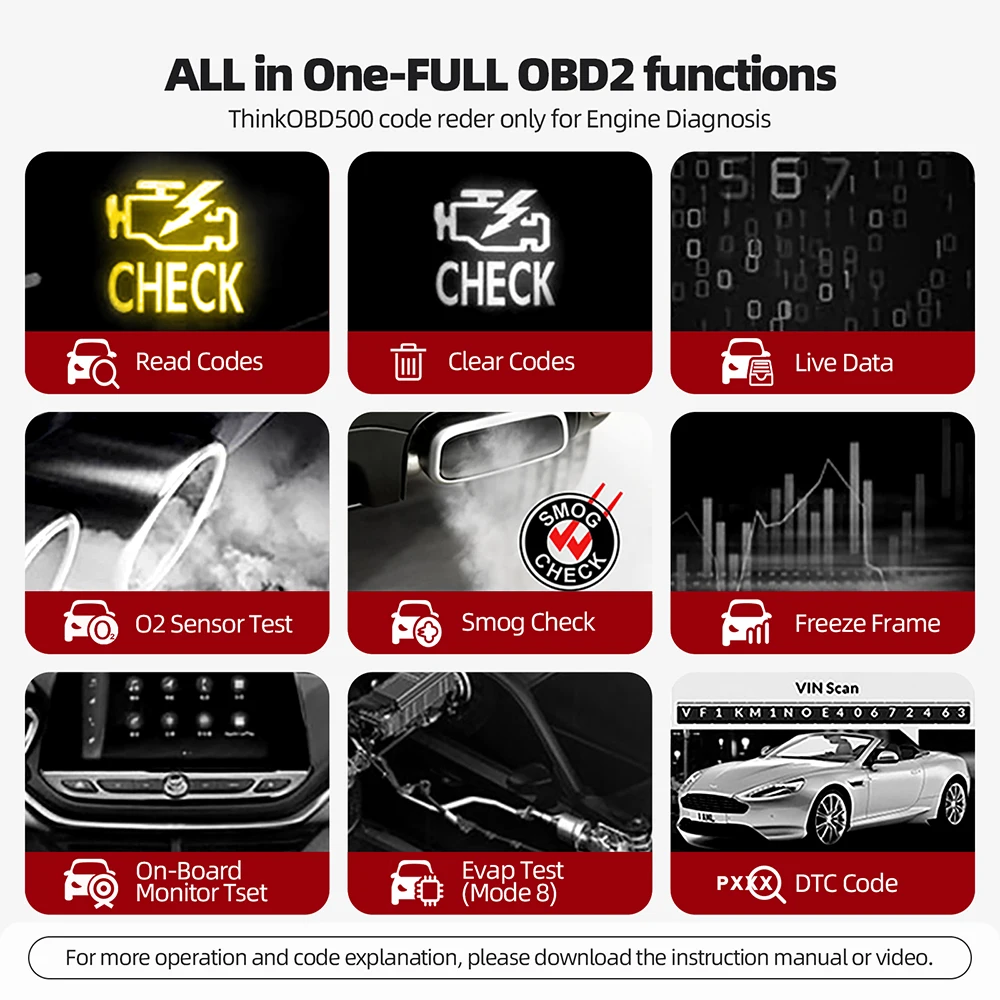 Automotive Diagnostic Scanner THINKCAR THINKOBD 500 Car Diagnostic Tools for Auto Obd2 Scanner Automotive Obd 2 Version Diagnosis Lifetime Free Update