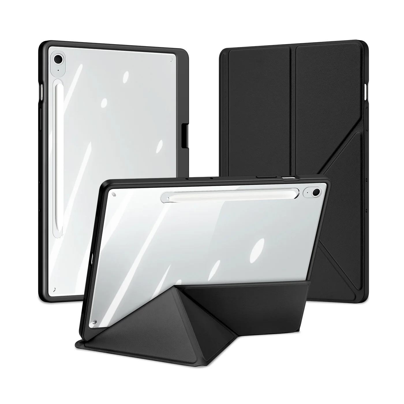 DUX DUCIS Clear Tablet Case with Detachable Snap-On Cover, S Pen Holder, and Auto Wake/Sleep Function