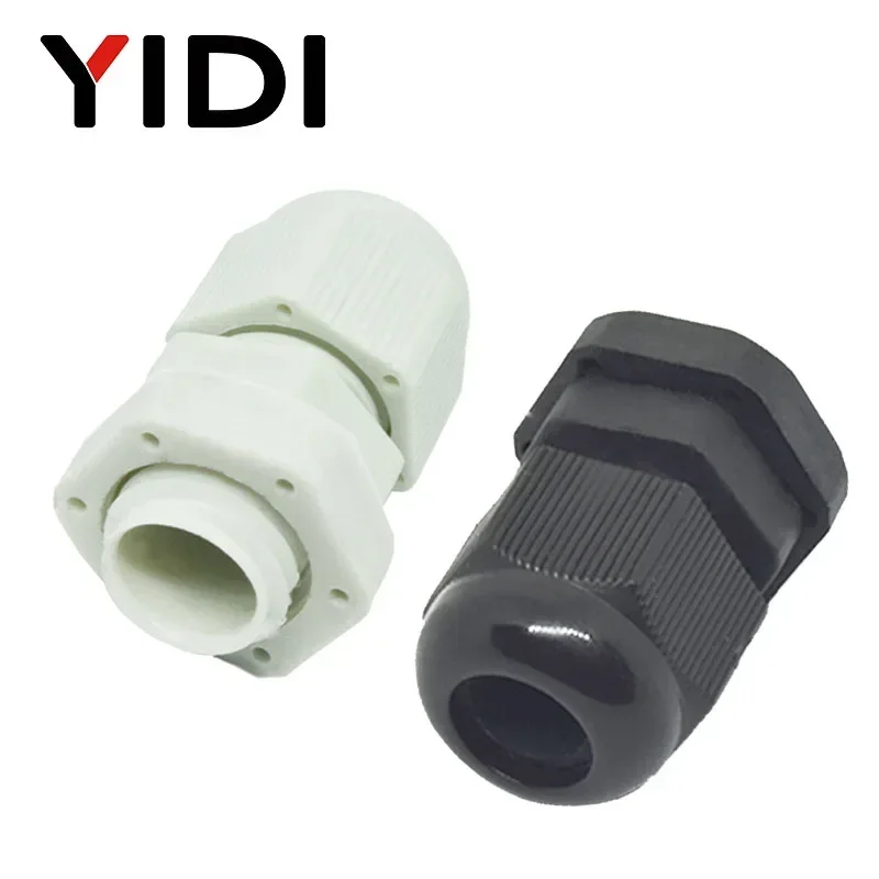 IP68 PG Waterproof Cable Gland Connector Plastic Nylon PG7 PG9 PG11 PG13.5 PG16 PG19 PG21 PG25 PG29 PG36 M16x1.5 5pcs Black