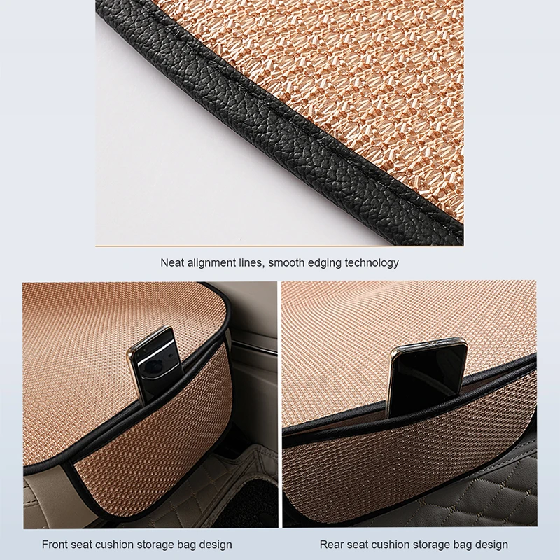 Cool Car Seat Cover Breathable Fabric Front Cushion Rear Three -piece