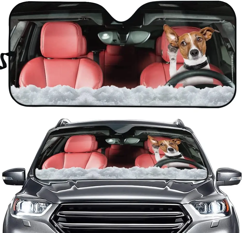 

DISNIMO Funny Beagle Dogs Driver Car Foldable Windshield Sunshade Cute Animal Car Sun Shade for Windshield Universal Auto Front
