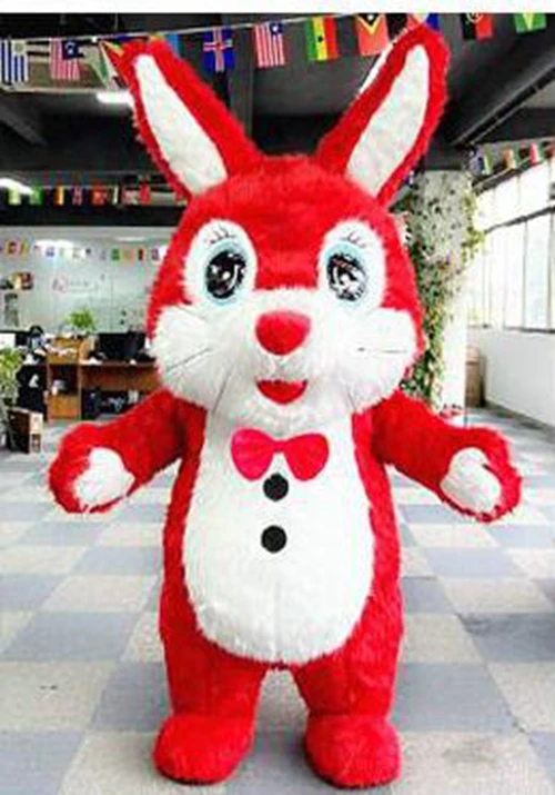 

2m/2.6m Inflatable Mascot Grey Easter Bunny Suit Adult Blow Up Rabbit Cosplay Dress Full Body Hare Mascot Costume