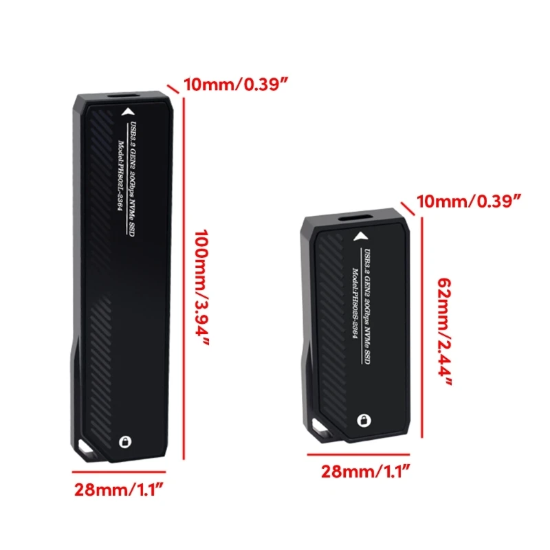 M.2 NVMe to USB3.2 Gen2x2 50Gbps Adapter Box Support ASM2364 NVME SSD Reader