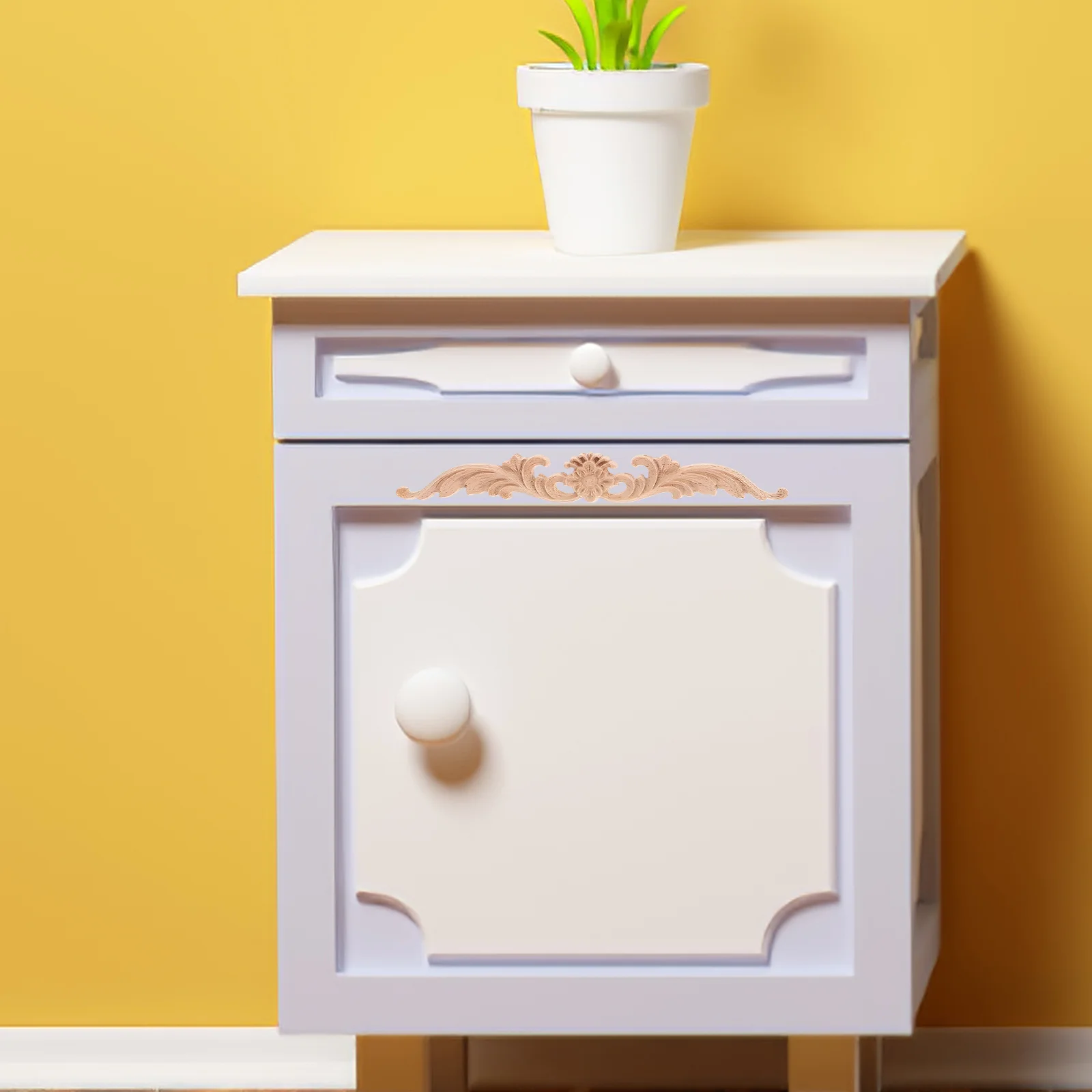 

4pcs Exquisite Wood Carving Appliques Onlays Door Cabinet Furniture Carving Decal Wood Appliques