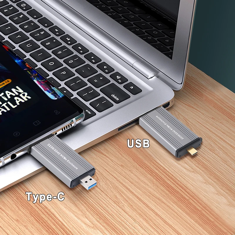 NVME ̽ SSD M2  NVME ܺ Ŭ, NVME M, M, B Ű, USB 3.1 TYPE-A, C Ÿ, 10Gbps, 2230 2242 M.2 SSD ڽ 