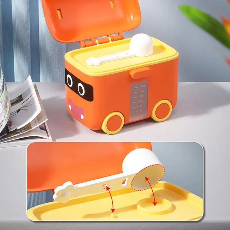 Portable Baby Milk Powder Formula Dispenser Cute Car Food Storage Box Essentiales Cereal Infant Milk Powder Box Snacks Container