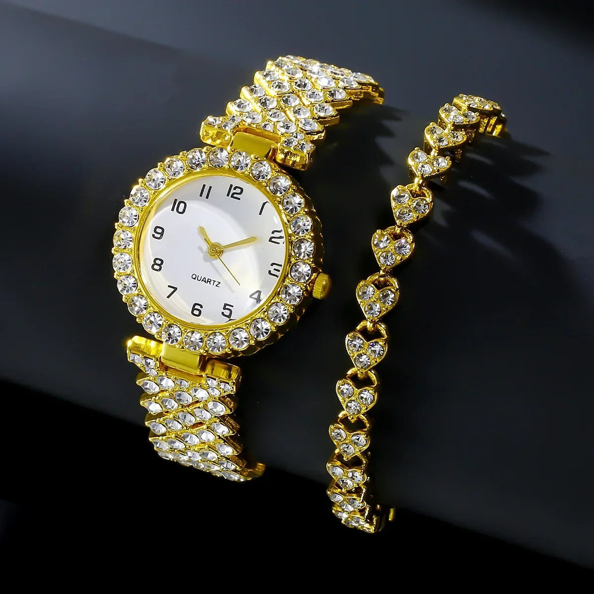 2/1pcs Luxury Fashion Women Watch Set Silver Strap Ladies Quartz Wristwatch Alloy Bracelet for Ladies Jewelry Set Clock Gift 3