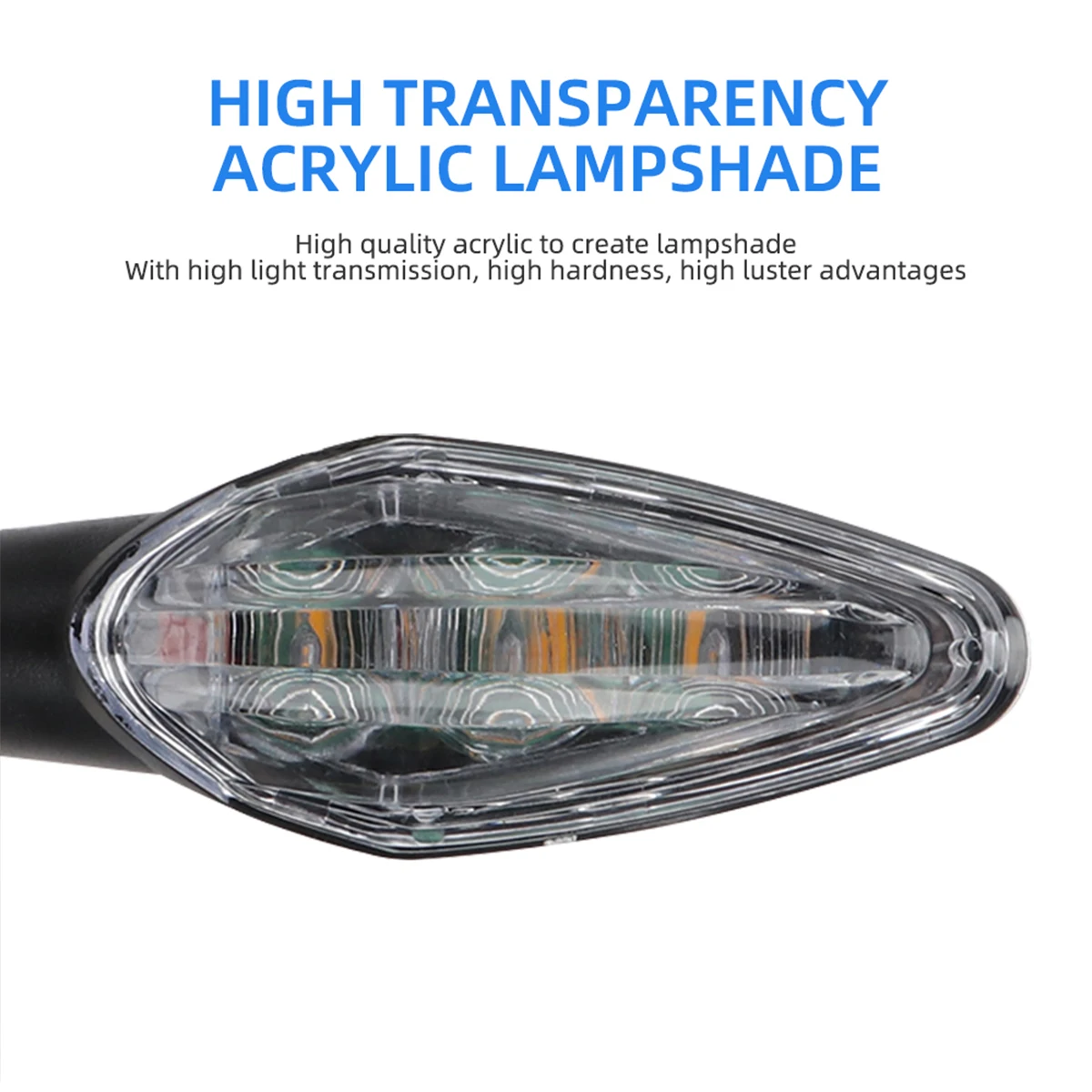 Motorcycle Turn Signal Lights 2Pcs Amber Blinker Indicator Waterproof Moto Scooter Warning Rear Tail Lights Running Lamp Lighting
