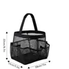 1pc Large Capacity Mesh Toiletry Bag, Portable Handbag for Going Out, Polyester Black Beach Bag, Suitable for Outdoor Play 2
