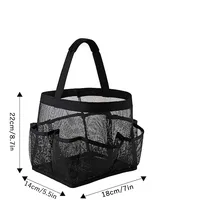1pc Large Capacity Mesh Toiletry Bag, Portable Handbag for Going Out, Polyester Black Beach Bag, Suitable for Outdoor Play 2