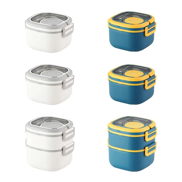 2 Pieces Bento Box Stainless Steel Bento Box Metal Lunch Box Containers  Leak-Proof For Kids Adults Dual Tiers Metal Lunch Box Container With  Airtight