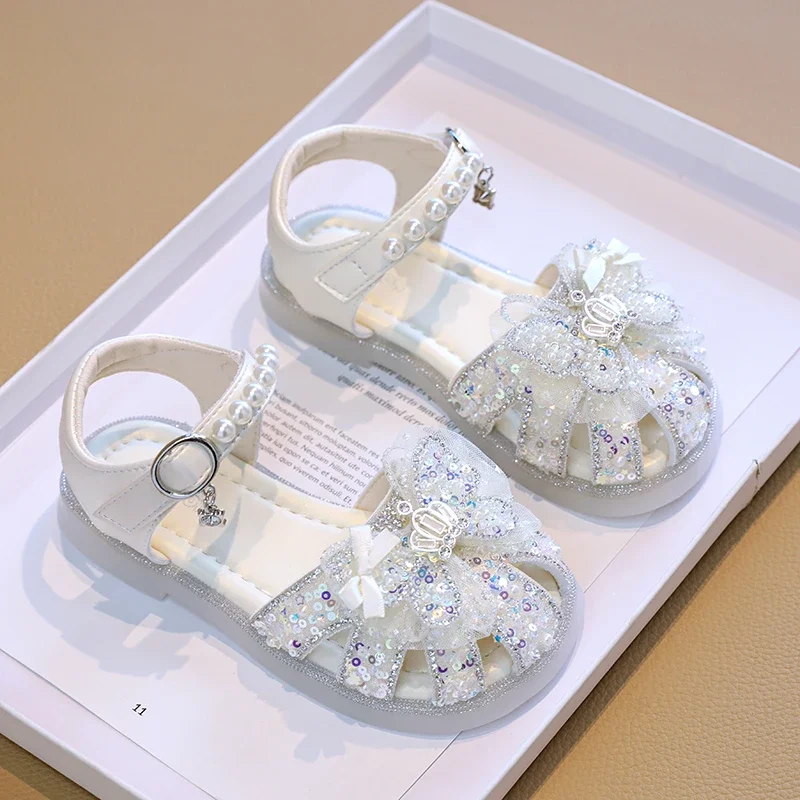 Girls Summer Flat Sandals Wedding Party Shoes